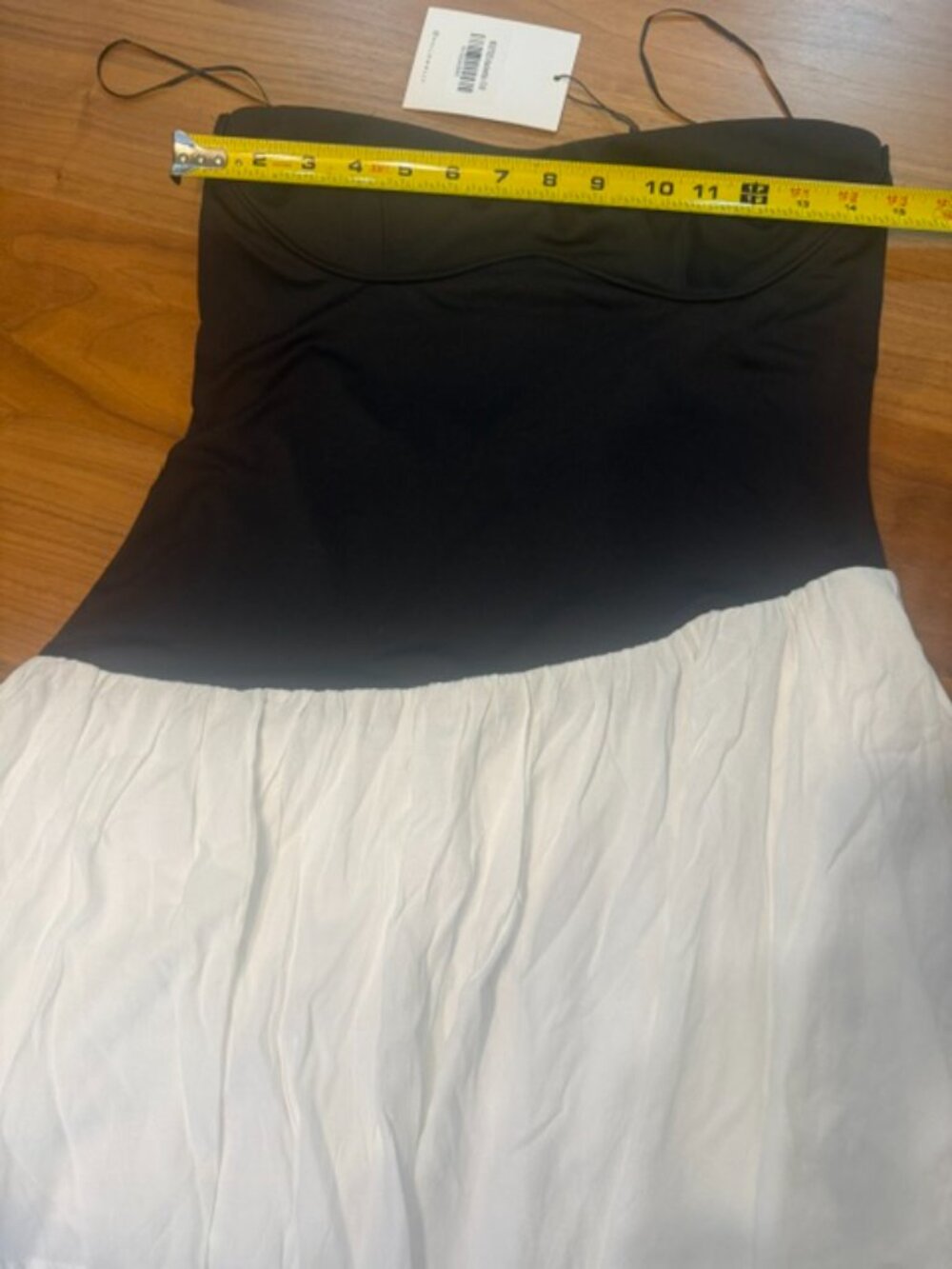 Current NWT Hello Molly Black White Corset Bustier Asymmetric strapless Mini S/M - Picture 11 of 12